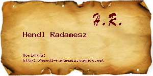 Hendl Radamesz névjegykártya